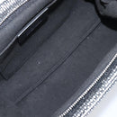 Salvatore Ferragamo Gancini Chain Shoulder Bag Leather Silver Auth hk4007V-11