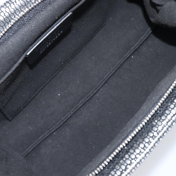 Salvatore Ferragamo Gancini Chain Shoulder Bag Leather Silver Auth hk4007V
