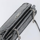 Salvatore Ferragamo Gancini Chain Shoulder Bag Leather Silver Auth hk4007V-6
