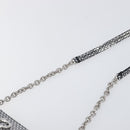 Salvatore Ferragamo Gancini Chain Shoulder Bag Leather Silver Auth hk4007V-9