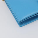 Salvatore Ferragamo Vala Chain Shoulder Wallet Leather Blue Gold Auth hk4008A-14