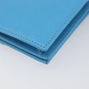 Salvatore Ferragamo Vala Chain Shoulder Wallet Leather Blue Gold Auth hk4008A-15