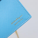 Salvatore Ferragamo Vala Chain Shoulder Wallet Leather Blue Gold Auth hk4008A-18