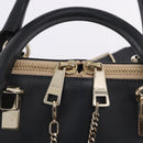 Chloe Bailey Hand Bag Leather 2way Beige Gold Auth hk4009V-20