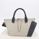Chloe Bailey Hand Bag Leather 2way Beige Gold Auth hk4009V-12