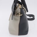 Chloe Bailey Hand Bag Leather 2way Beige Gold Auth hk4009V-3