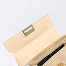 Salvatore Ferragamo Gancini Hand Bag Leather 2way Beige Gold Auth hk4010-17