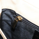 Salvatore Ferragamo Gancini Hand Bag Leather 2way Beige Gold Auth hk4010-23