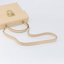 Salvatore Ferragamo Gancini Hand Bag Leather 2way Beige Gold Auth hk4010-9