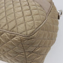 Salvatore Ferragamo Vala Hand Bag Nylon Brown Silver Auth hk4011-11