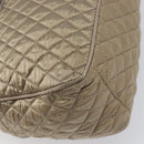 Salvatore Ferragamo Vala Hand Bag Nylon Brown Silver Auth hk4011-12