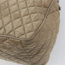 Salvatore Ferragamo Vala Hand Bag Nylon Brown Silver Auth hk4011-13