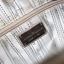 Salvatore Ferragamo Vala Hand Bag Nylon Brown Silver Auth hk4011-19