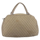 Salvatore Ferragamo Vala Hand Bag Nylon Brown Silver Auth hk4011-3