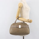 Salvatore Ferragamo Vala Hand Bag Nylon Brown Silver Auth hk4011-30