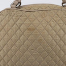 Salvatore Ferragamo Vala Hand Bag Nylon Brown Silver Auth hk4011-4