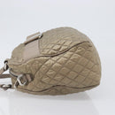 Salvatore Ferragamo Vala Hand Bag Nylon Brown Silver Auth hk4011-6
