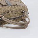 Salvatore Ferragamo Vala Hand Bag Nylon Brown Silver Auth hk4011-8