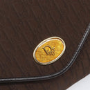 Christian Dior Trotter Canvas Chain Shoulder Bag Brown Gold Auth hk4014A-14