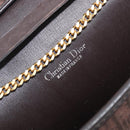 Christian Dior Trotter Canvas Chain Shoulder Bag Brown Gold Auth hk4014A-16