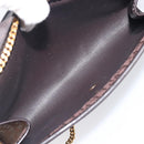 Christian Dior Trotter Canvas Chain Shoulder Bag Brown Gold Auth hk4014A-17