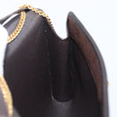 Christian Dior Trotter Canvas Chain Shoulder Bag Brown Gold Auth hk4014A-18