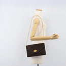 Christian Dior Trotter Canvas Chain Shoulder Bag Brown Gold Auth hk4014A-20