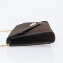 Christian Dior Trotter Canvas Chain Shoulder Bag Brown Gold Auth hk4014A-5