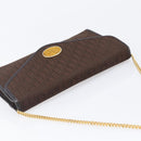 Christian Dior Trotter Canvas Chain Shoulder Bag Brown Gold Auth hk4014A-6
