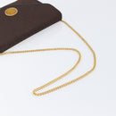 Christian Dior Trotter Canvas Chain Shoulder Bag Brown Gold Auth hk4014A-7
