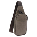 BVLGARI Body Bag PVC Leather Brown Silver Auth hk4015-1