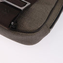 BVLGARI Body Bag PVC Leather Brown Silver Auth hk4015-9