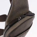 BVLGARI Body Bag PVC Leather Brown Silver Auth hk4015-10
