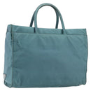 PRADA Hand Bag Nylon Green Silver Auth hk4017-1