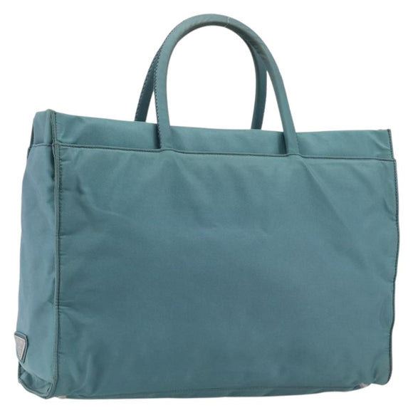 PRADA Hand Bag Nylon Green Silver Auth hk4017