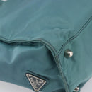 PRADA Hand Bag Nylon Green Silver Auth hk4017-11
