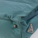 PRADA Hand Bag Nylon Green Silver Auth hk4017-12