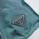 PRADA Hand Bag Nylon Green Silver Auth hk4017-14