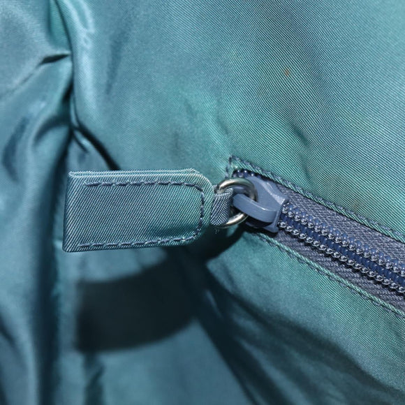 PRADA Hand Bag Nylon Green Silver Auth hk4017