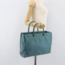 PRADA Hand Bag Nylon Green Silver Auth hk4017-23