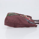 PRADA Tote Bag Nylon Red Silver Auth hk4020-3