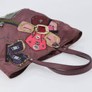 PRADA Tote Bag Nylon Red Silver Auth hk4020-6