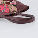 PRADA Tote Bag Nylon Red Silver Auth hk4020-7