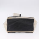 BALENCIAGA Navy Cabas Hand Bag Canvas White Black Auth hk4021-10
