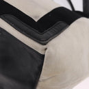 BALENCIAGA Navy Cabas Hand Bag Canvas White Black Auth hk4021-12