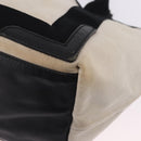 BALENCIAGA Navy Cabas Hand Bag Canvas White Black Auth hk4021-14