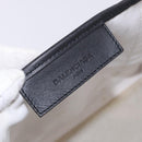 BALENCIAGA Navy Cabas Hand Bag Canvas White Black Auth hk4021-15