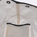 BALENCIAGA Navy Cabas Hand Bag Canvas White Black Auth hk4021-17