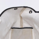 BALENCIAGA Navy Cabas Hand Bag Canvas White Black Auth hk4021-18