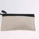 BALENCIAGA Navy Cabas Hand Bag Canvas White Black Auth hk4021-20
